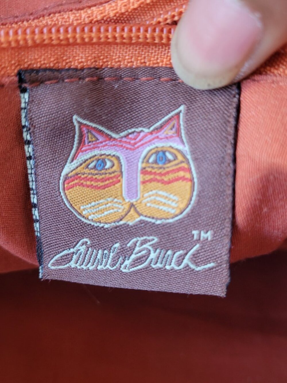 Laurel Burch Tapestry Tote Bag w/Colorful Cat Face - Picture 2 of 9